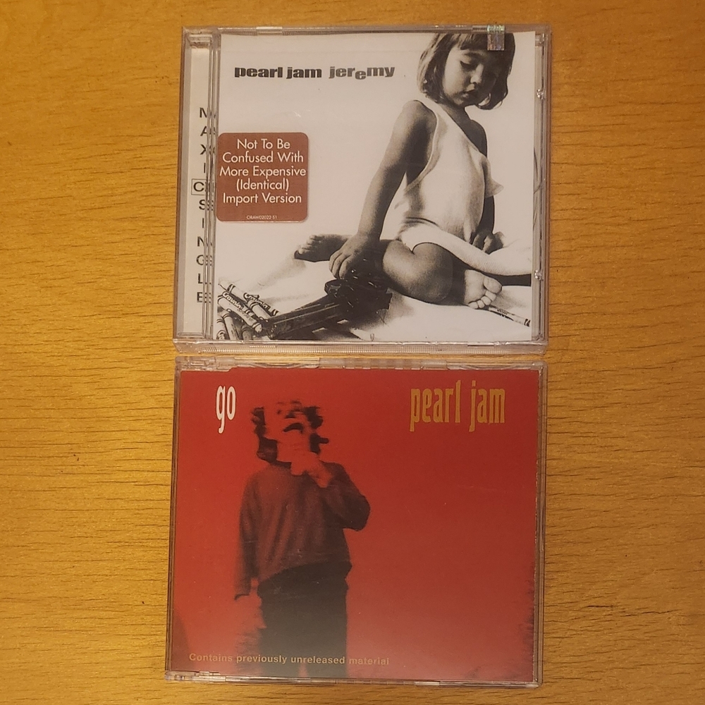 Pearl Jam "Jeremy", "Go" - 1990s CD Singles (Lot of 2) 